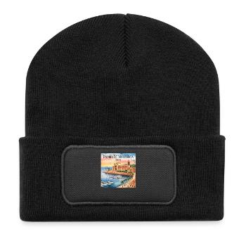 Palma de Mallorca - Recycelte Patch Beanie - Schwarz - Vorne