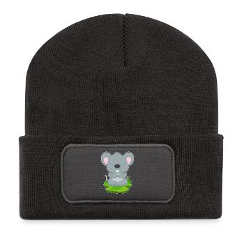 Mouse Yoga Fitness Meditation - Recycled Patch Beanie - dark grey - Front