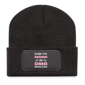 DEUX TITRES OH MY GOD - Beanie recyclé à patch - charbon - Devant