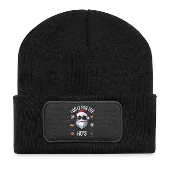 weihnachten aller Zeichenfläche 1 Kopie - Recycelte Patch Beanie - Schwarz - Vorne