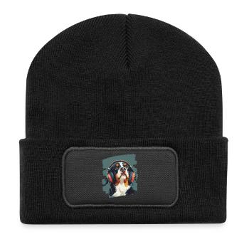 Chien de montagne de l'Entlebuch - Beanie recyclé à patch - noir - Devant