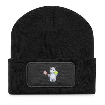 Hippopotamus Tennis Rackets - Recycled Patch Beanie - black - Front