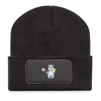 Raquettes de tennis Hippopotamus - Beanie recyclé à patch - charbon - Devant