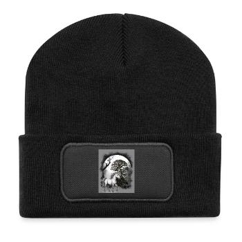 Licorne Licornes Cheval - Beanie recyclé à patch - noir - Devant