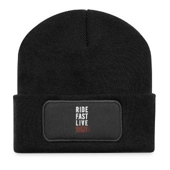 RIDE FAST LIVE DIRTY – MOUNTAIN BIKE - MOTOCROSS - Recycled Patch Beanie - black - Front