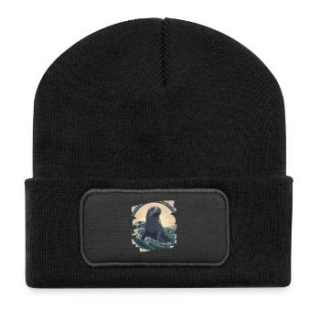 Robbe - Recycelte Patch Beanie - Schwarz - Vorne