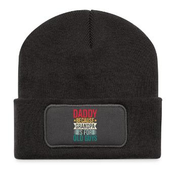 papa parce que grand-père est pour les vieux - Beanie recyclé à patch - charbon - Devant