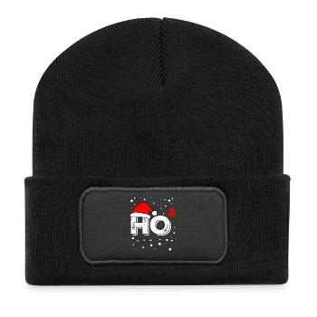Ho hoch 3 haha Zeichenfläche 1 - Recycelte Patch Beanie - Schwarz - Vorne