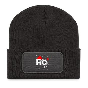 Ho hoch 3 haha Zeichenfläche 1 - Recycelte Patch Beanie - Dunkelgrau - Vorne