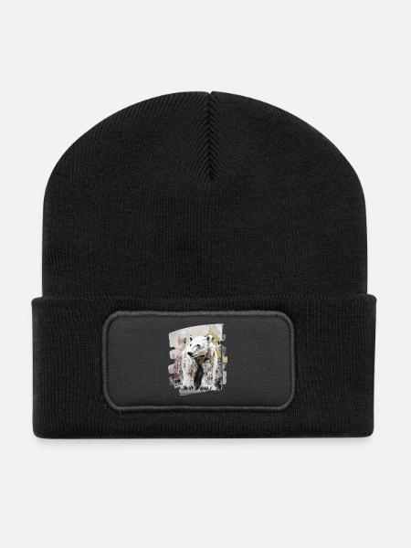Eisbär Graffiti Sprayer - Recycelte Patch Beanie - Schwarz