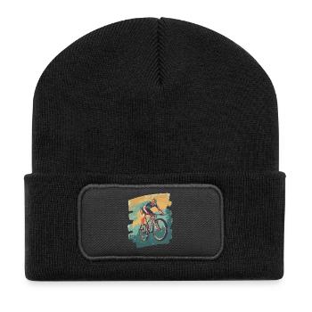 Mountain bikers Downhill Mountains Cycling - Recycled Patch Beanie - black - Front