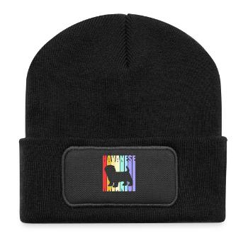 Chien bichon havanais - Beanie recyclé à patch - noir - Devant