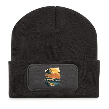 Plage d’Hawaï - Beanie recyclé à patch - charbon - Devant