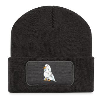 Canard Voile de mariée Mariage - Beanie recyclé à patch - charbon - Devant
