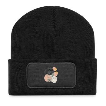 Blumen - Frühling - Sommer - Spruch - Recycelte Patch Beanie - Schwarz - Vorne