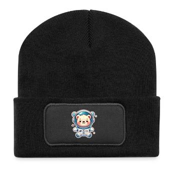 Teddy Bear Astronaut - Recycled Patch Beanie - black - Front