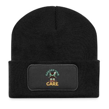 Garden Hair Don't Care Gardening Botanical - Recycelte Patch Beanie - Schwarz - Vorne