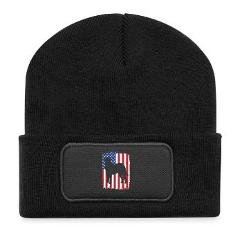 Irischer Wolfshund - Recycelte Patch Beanie - Schwarz - Vorne