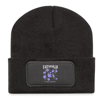 Euphorie Blitzblumen - Recycelte Patch Beanie - Dunkelgrau - Vorne
