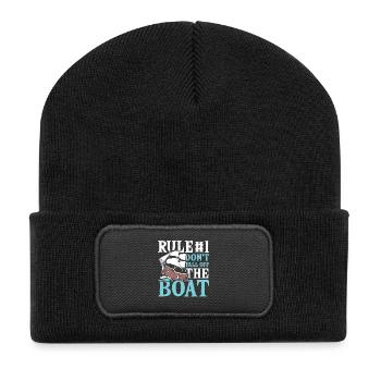 Rule number 1 don t fall off the boat - Recycelte Patch Beanie - Schwarz - Vorne