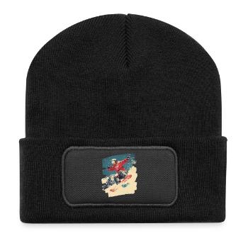 Snowboarder poudreuse - Beanie recyclé à patch - noir - Devant