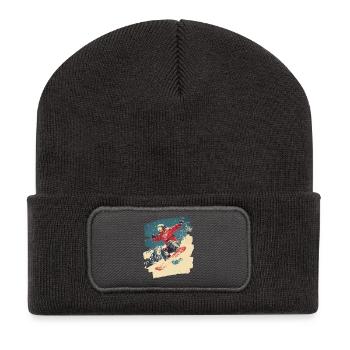 Snowboarder powder snow - Recycled Patch Beanie - dark grey - Front