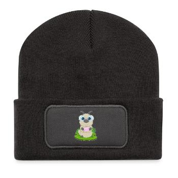 Raupe Brief - Recycelte Patch Beanie - Dunkelgrau - Vorne