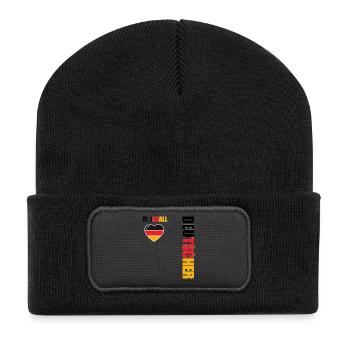 German team supporter football - Recycled Patch Beanie - black - Front