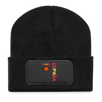 Fan der spanischen Fußballnationalmannschaft - Recycelte Patch Beanie - Schwarz - Vorne