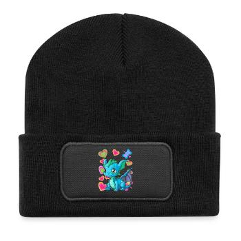 Bébé Dragon Dragon Enfant Enfants - Beanie recyclé à patch - noir - Devant
