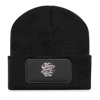 80s Costume Is In The Lingerie 80s Party 80s - Recycled Patch Beanie - black - Front