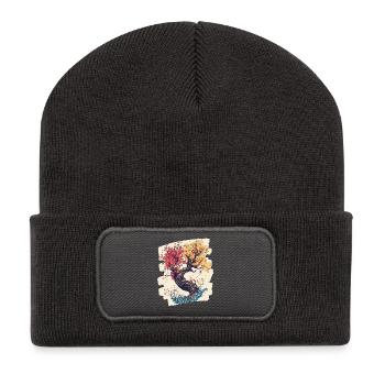 Printemps Printemps Début Fleur Fleurs - Beanie recyclé à patch - charbon - Devant