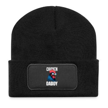 Poulet Papa Poulets Fête des Pères Volaille Fermier Coq - Beanie recyclé à patch - noir - Devant