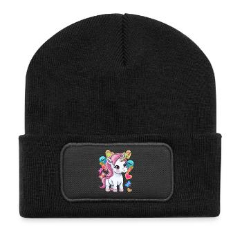 Cream Kids Child Summer Unicorn Baby - Recycled Patch Beanie - black - Front