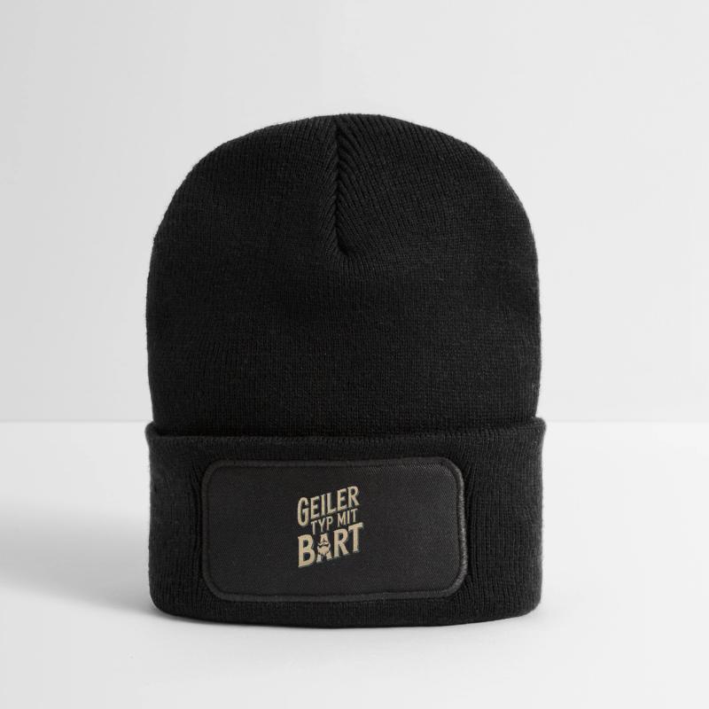 guy with beard beard barber full beard Recycled Patch Beanie