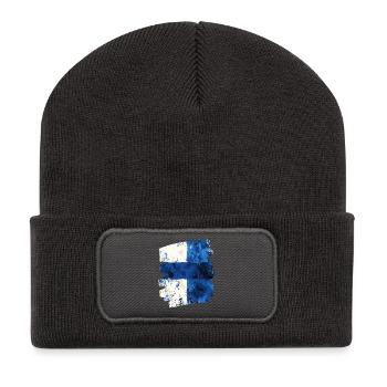 Finnische Flagge Finnland - Recycelte Patch Beanie - Dunkelgrau - Vorne