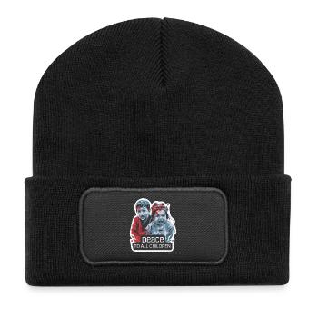 PEACE TO ALL CHILDREN - Recycled Patch Beanie - black - Front