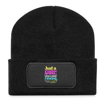 Fechten - Recycelte Patch Beanie - Schwarz - Vorne