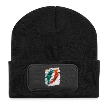 Italian flag Italy - Recycled Patch Beanie - black - Front