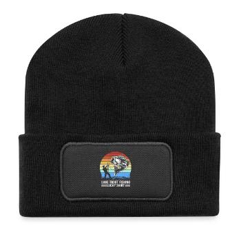 Trout Trout Pond Fishing Hook Fishing Rod Angler - Recycled Patch Beanie - black - Front