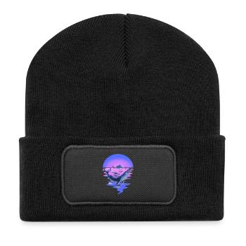 Animaux marins Mammifère marin Poisson Poisson Océan Fin - Beanie recyclé à patch - noir - Devant