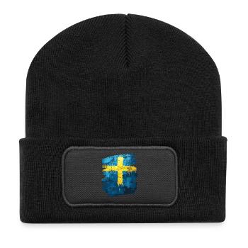 Swedish flag Sweden - Recycled Patch Beanie - black - Front