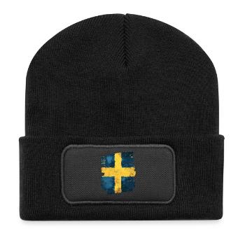 Swedish flag Sweden - Recycled Patch Beanie - black - Front