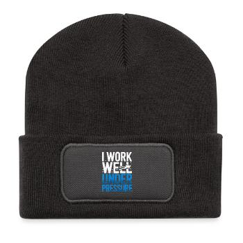 Plongée Je travaille bien sous pression Plongeur Plongée - Beanie recyclé à patch - charbon - Devant
