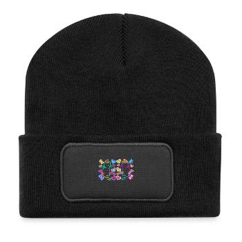 Chats Chat Rétro Années 80 Années 90 Vintage Enfants - Beanie recyclé à patch - noir - Devant