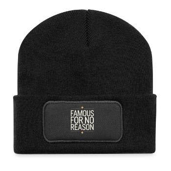 Célèbre sans raison Influenceur des médias sociaux Viral - Beanie recyclé à patch - noir - Devant