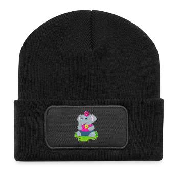Cute elephant - Recycled Patch Beanie - black - Front