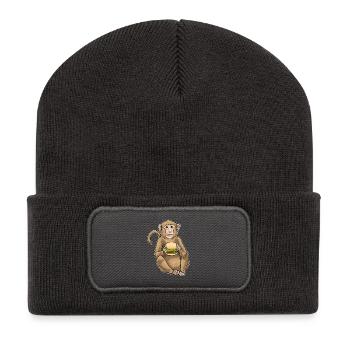 Cheeseburger de singe - Beanie recyclé à patch - charbon - Devant