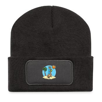 Meerkat Beach Coconut Summer - Recycled Patch Beanie - dark grey - Front