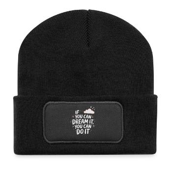 Si vous pouvez en rêver, vous pouvez le faire Objectifs Motivation - Beanie recyclé à patch - noir - Devant